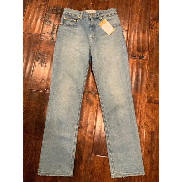 TU ES MON TRESOR Light Wash Skinny Mid-Rise "The Rose Quartz" Blue Jeans Size 24 - Picture 1 of 6